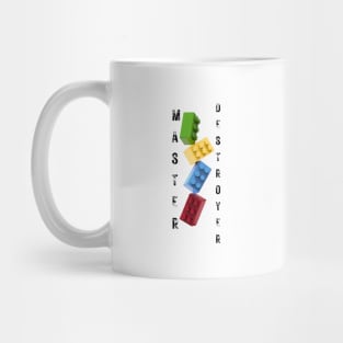 Master Destroyer Lego Brick White Vertical Text Mug